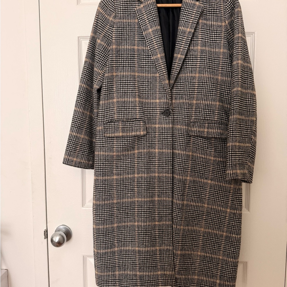 Elegant Plaid Women's Blazer Coat
